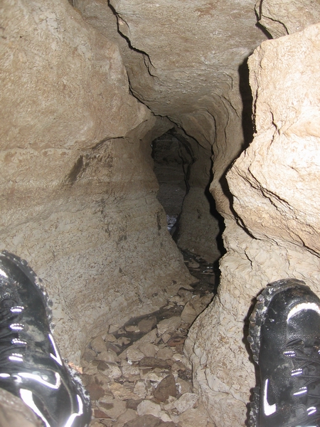 Tight passage in Marmora maze cave.