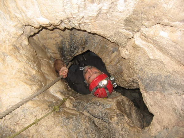Tight spot in sea cave at Bruce Peninsula.