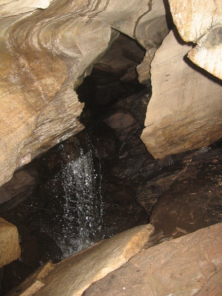 Waterfall in Mervyn Cave.