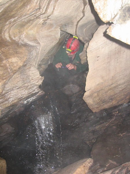 Waterfall in Mervyn Cave.